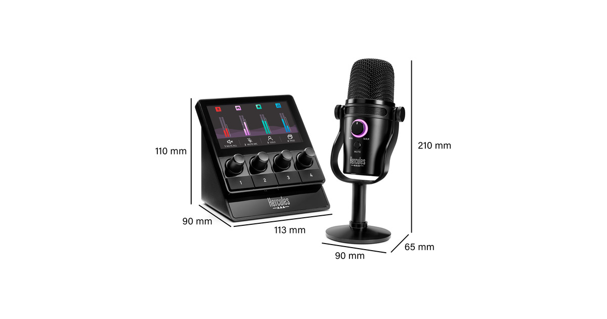 HerculesStream Starter Kit mengpaneel  (Zwart, Stream 100 + HUD-600)