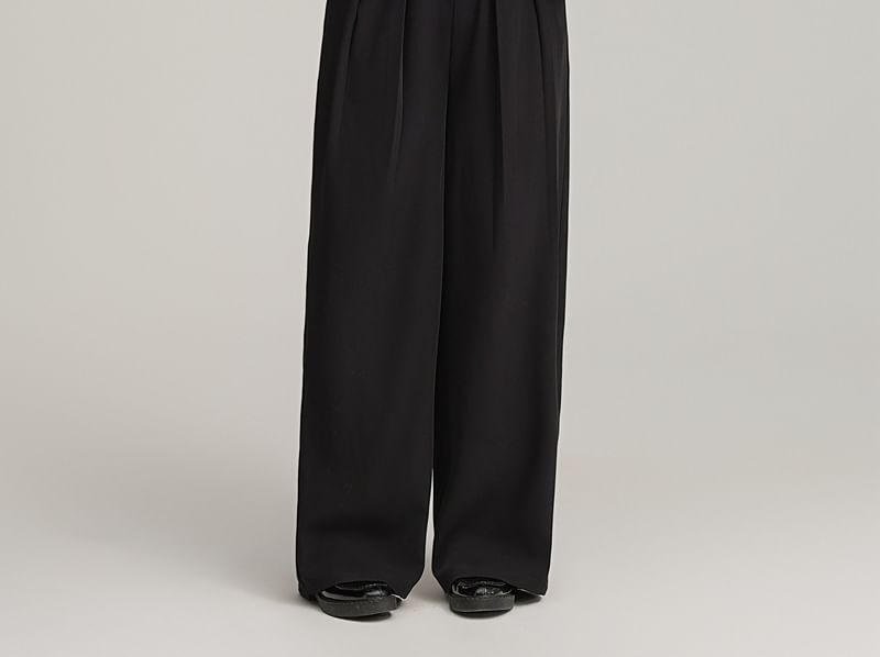 Telipino - Plus-size hoge taille effen wijde broek