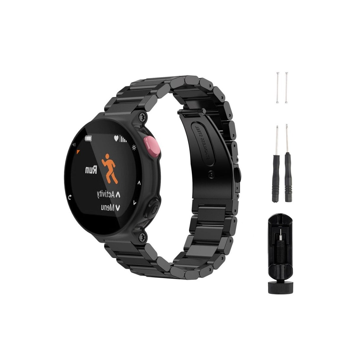 Armbånd RSF Garmin Forerunner 220/230/235/620/630 / 735XT - Svart