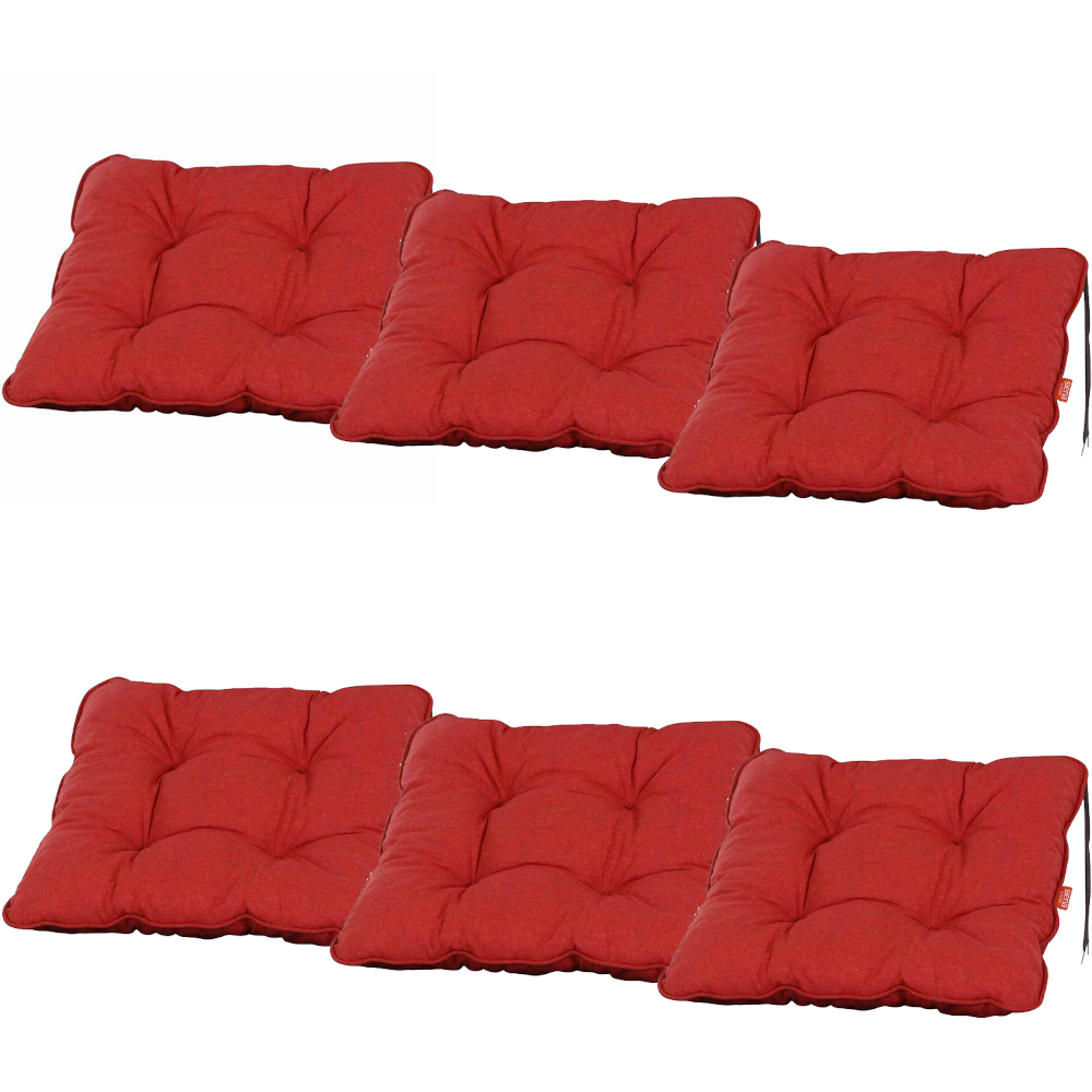 6-teiliges Sitzkisen-Set SIRIUS - rot - 42x42 cm