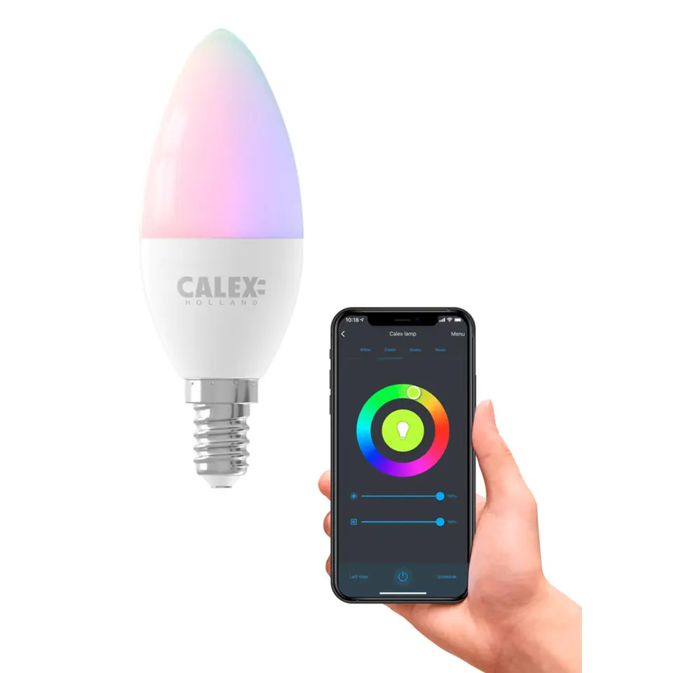 Calex Smart LED-kaarslamp RGB - wit - 5W