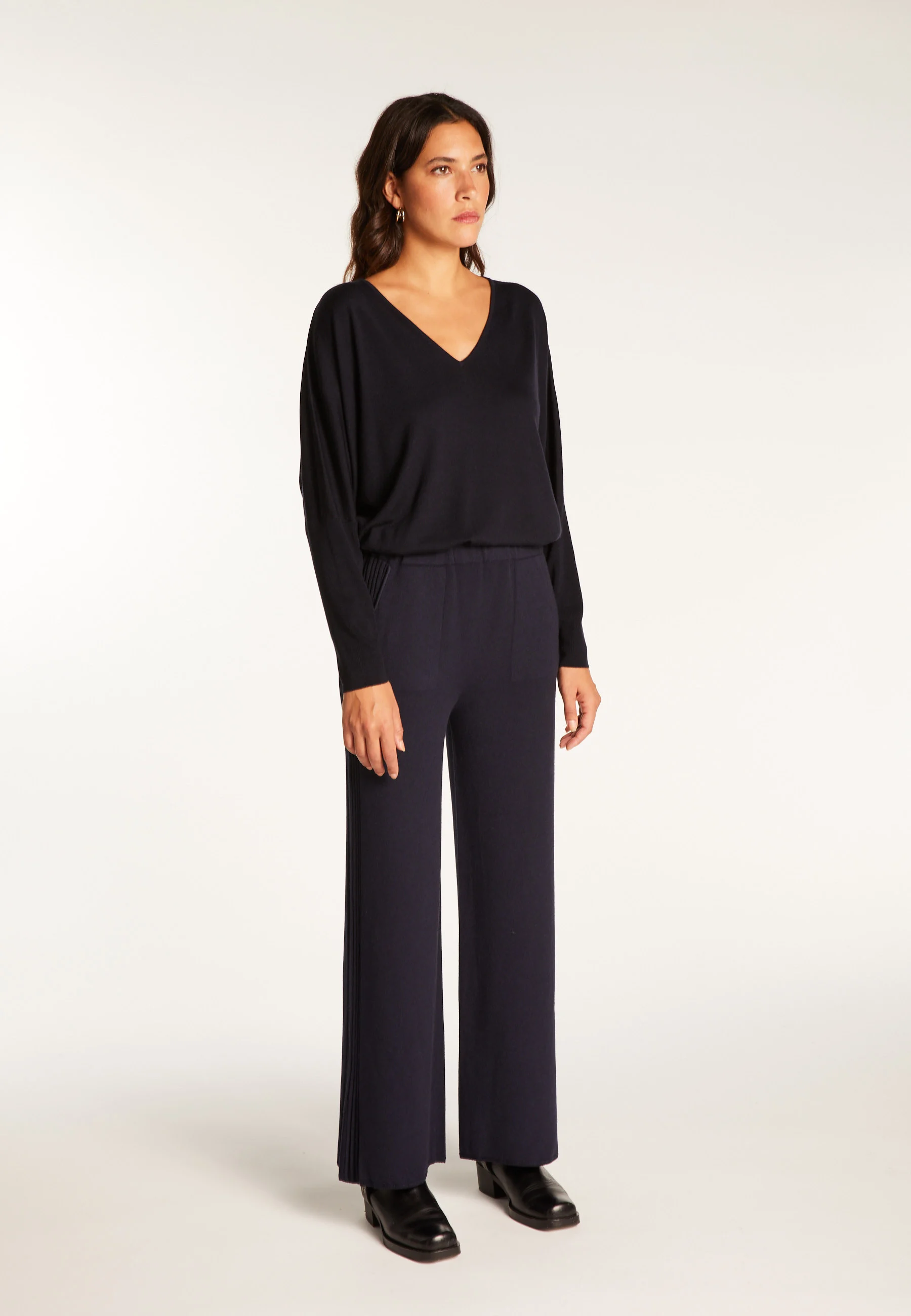 REBECCAAH24 - Pantalon en laine mélangée | Bleu