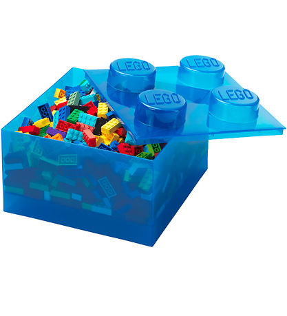 LEGO® Storage Aufbewahrungsbox - 4 Knäufe - Translucent Blue