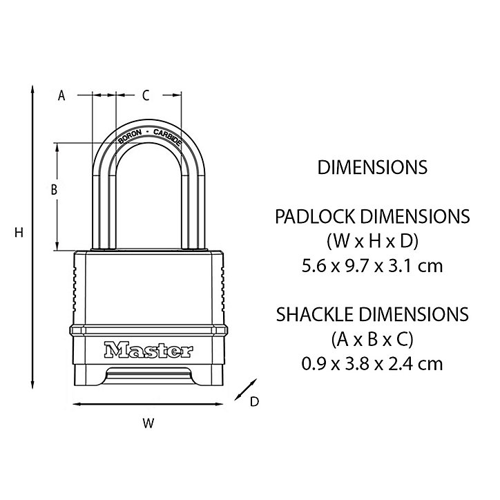 Cadenas Zinc Master Lock Excell 50 x 56 mm