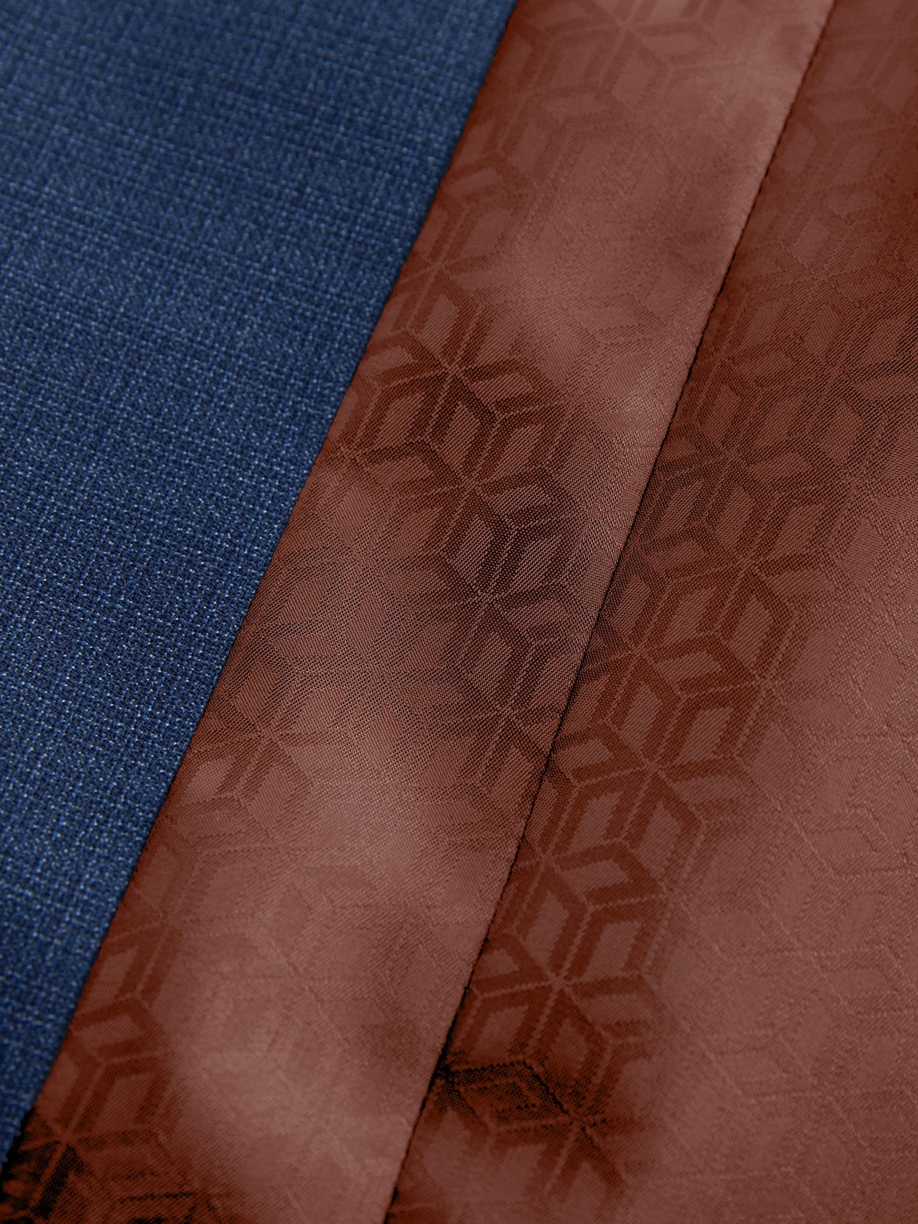 Blauw - Wollen kostuum met textuur: herenvest