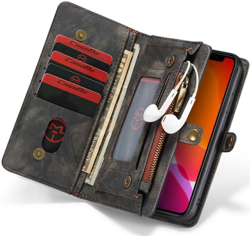CaseMe - 008 - Hoesje - Zwart - Apple iPhone 11 - 2-in-1 Book Case en Back Cover