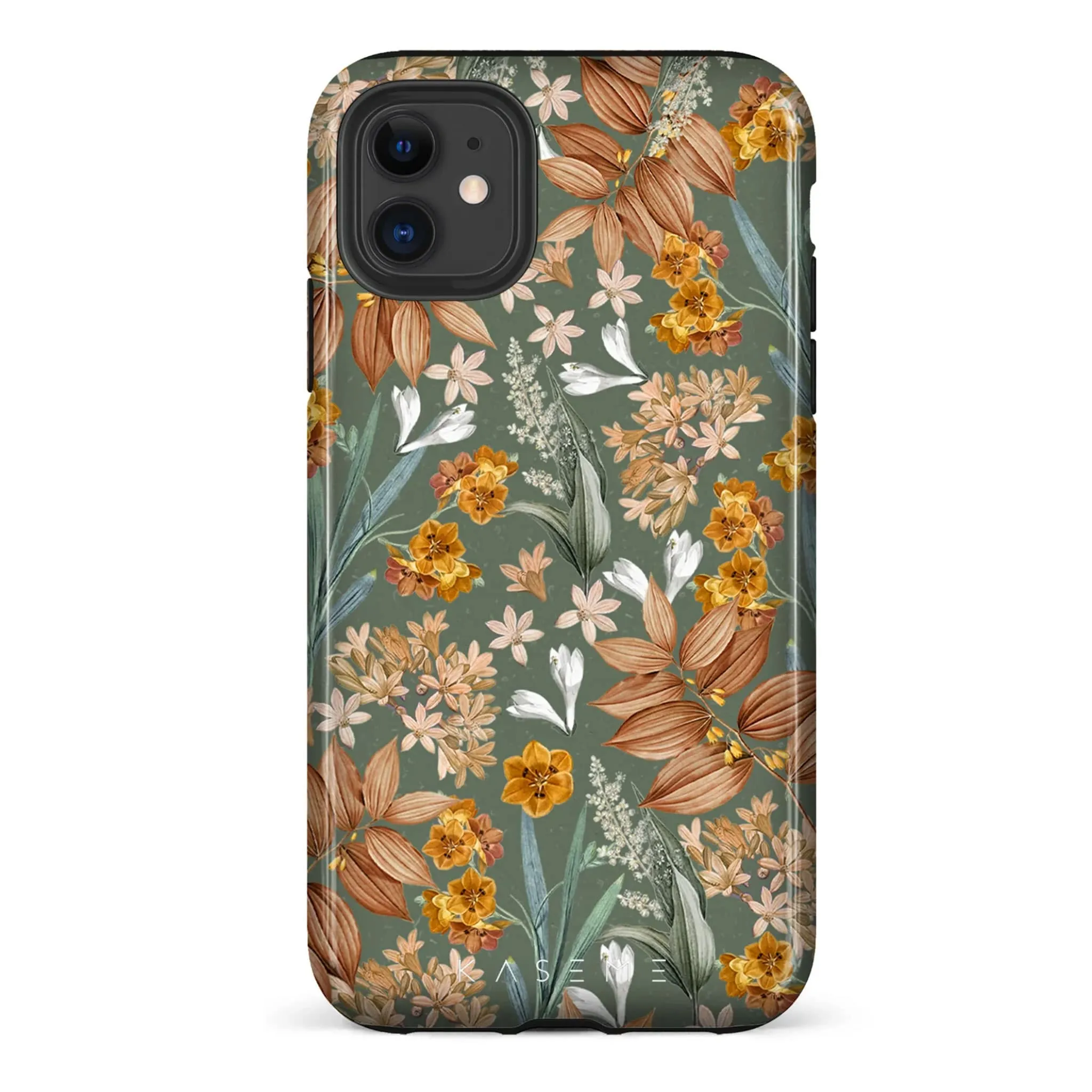 KaseMe Étui Tough pour IPhone 13 Pro - Autumn Leaves Green By Sarah Couture