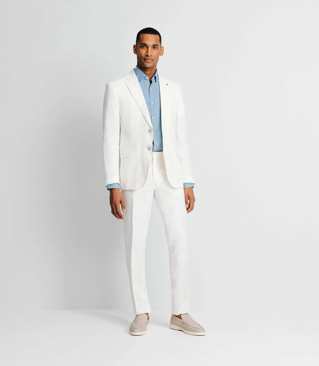Veste ville 100% lin blanche