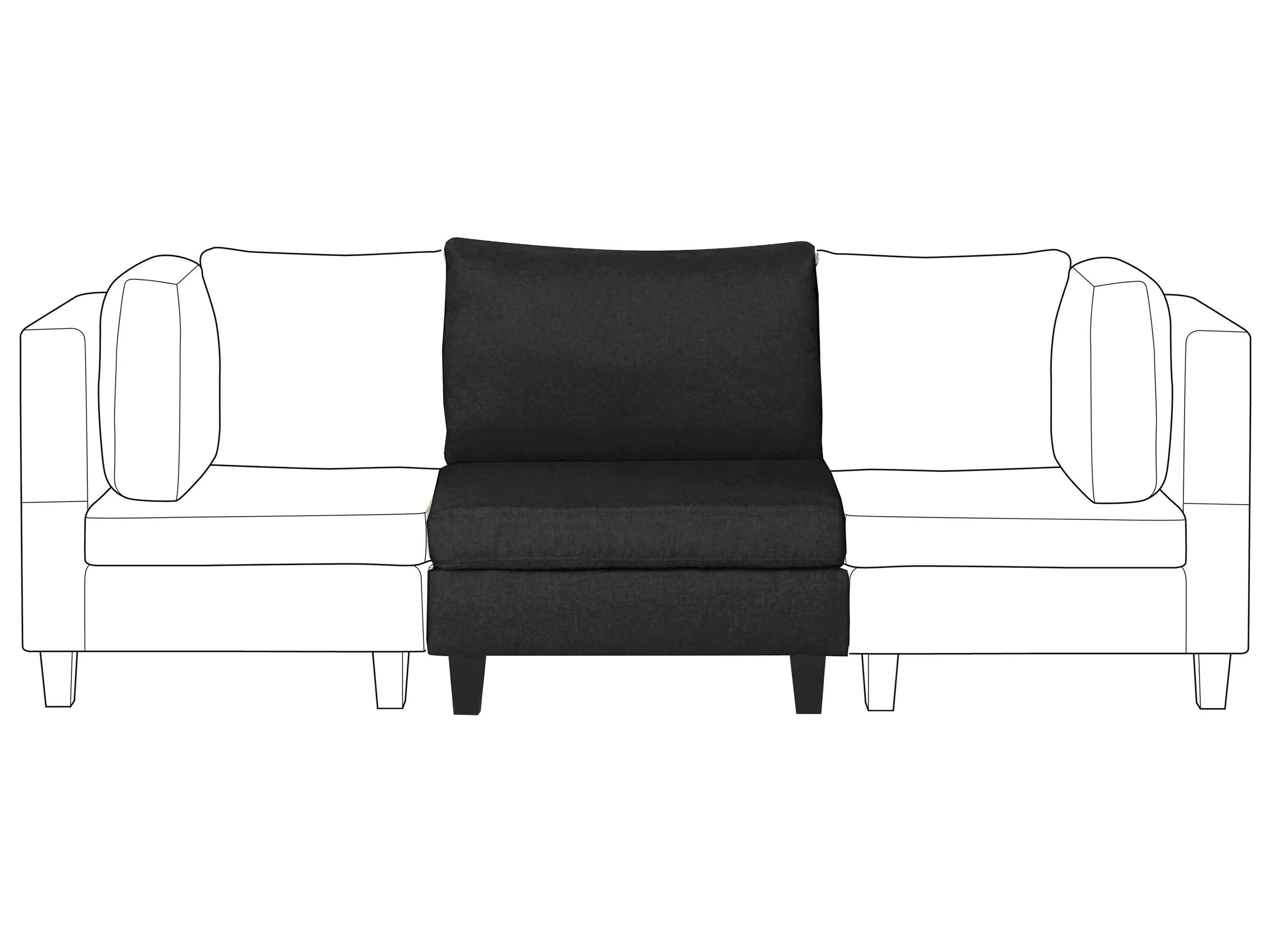 Zitmodule FEVIK Stof Zwart