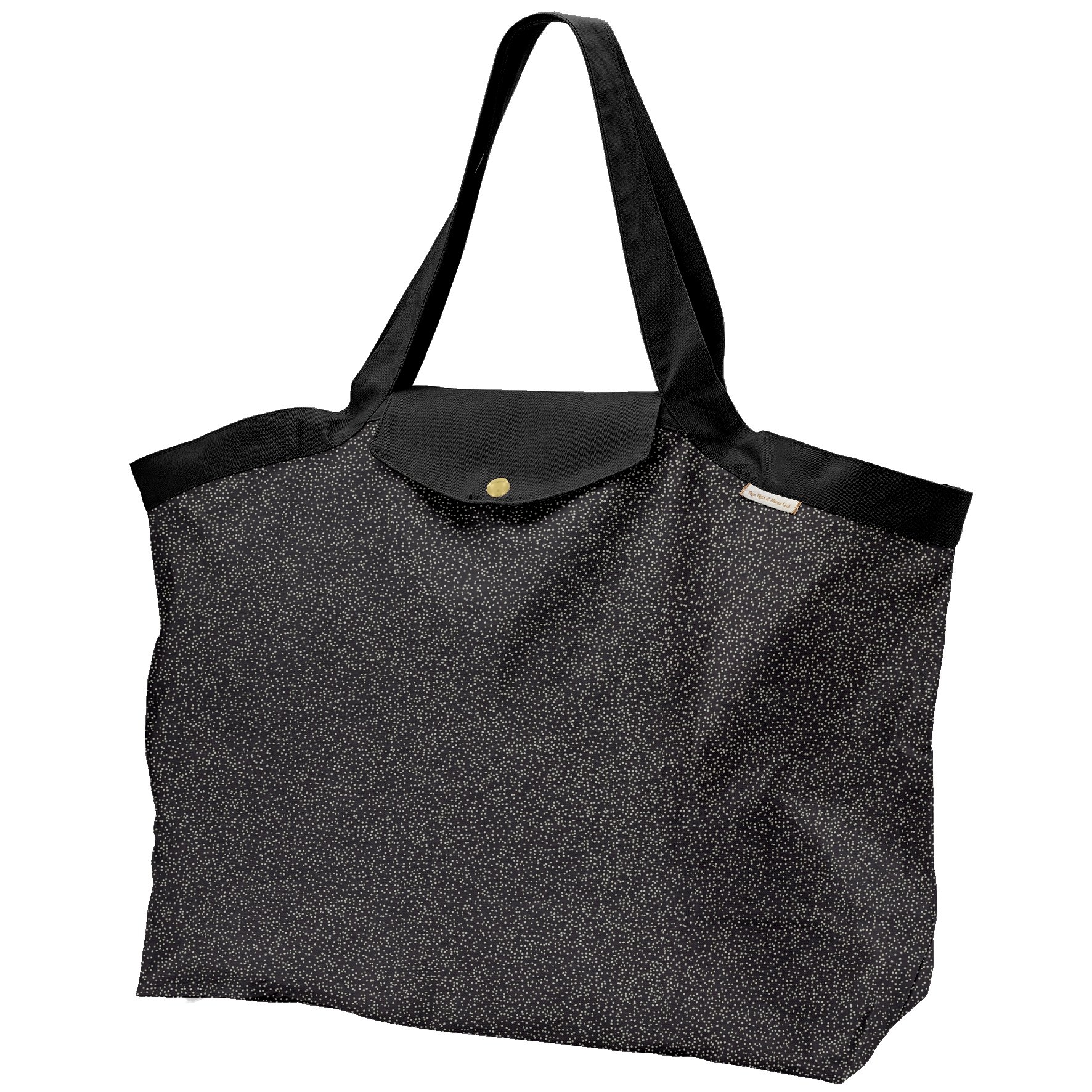 Grand Sac Cabas En Tissu Noir Pailleté