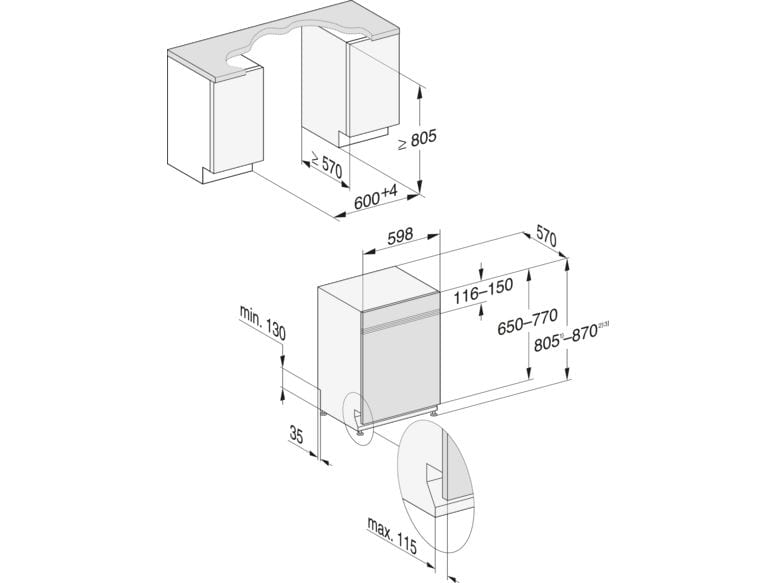 Miele Geschirrspüler G 15410-60 i Active Plus Integrierter Geschirrspüler