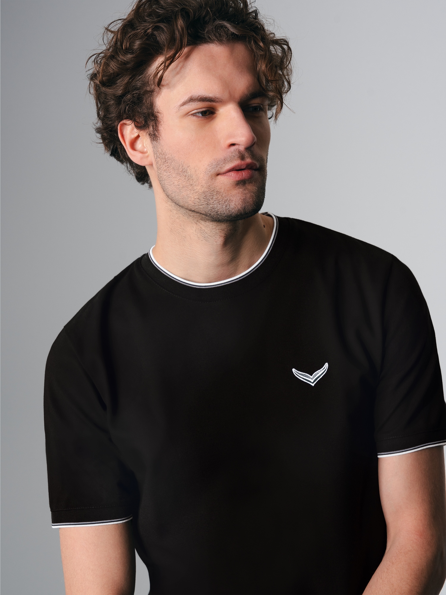 T-Shirt in Piqué-QualitätSchwarz
