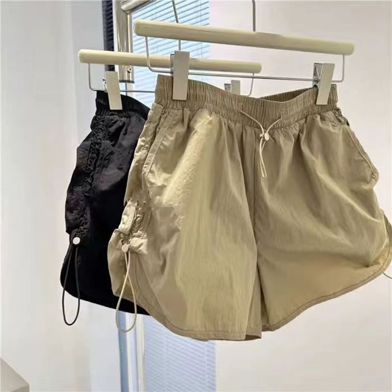 Everose - Hoge taille, effen, wijde pijpen en trekkoordshorts