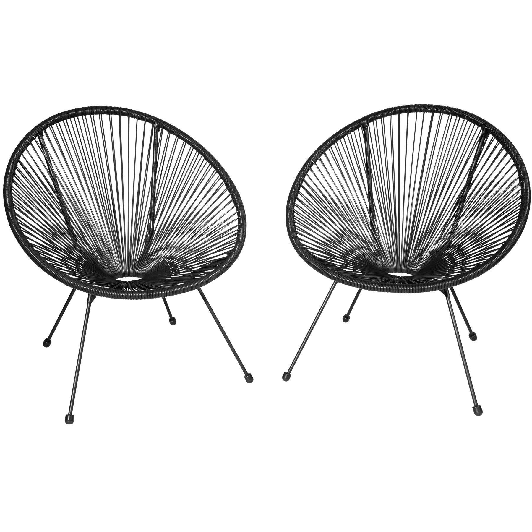 tectake® 2 Gartenstühle Santana mit Tisch, Retro-Design im Acapulco-Stil, UV-beständig, Belastbarkeit Stuhl 120 kg