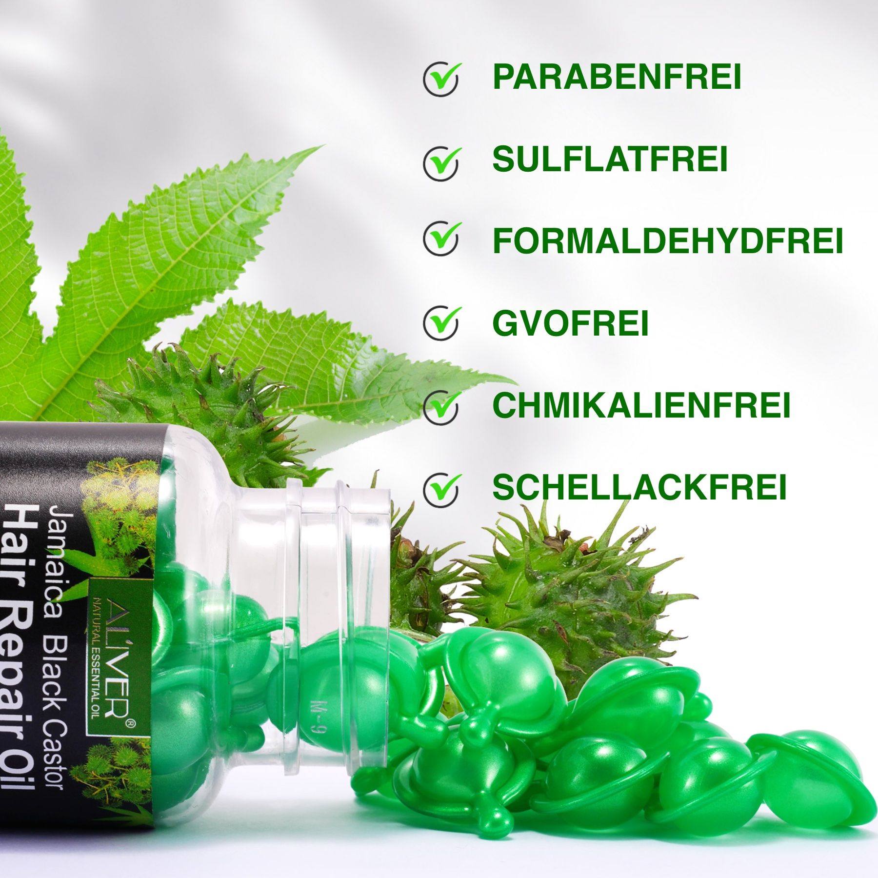ALIVER Haaröl Rizinusöl für Haarwachstum  in Kapseln