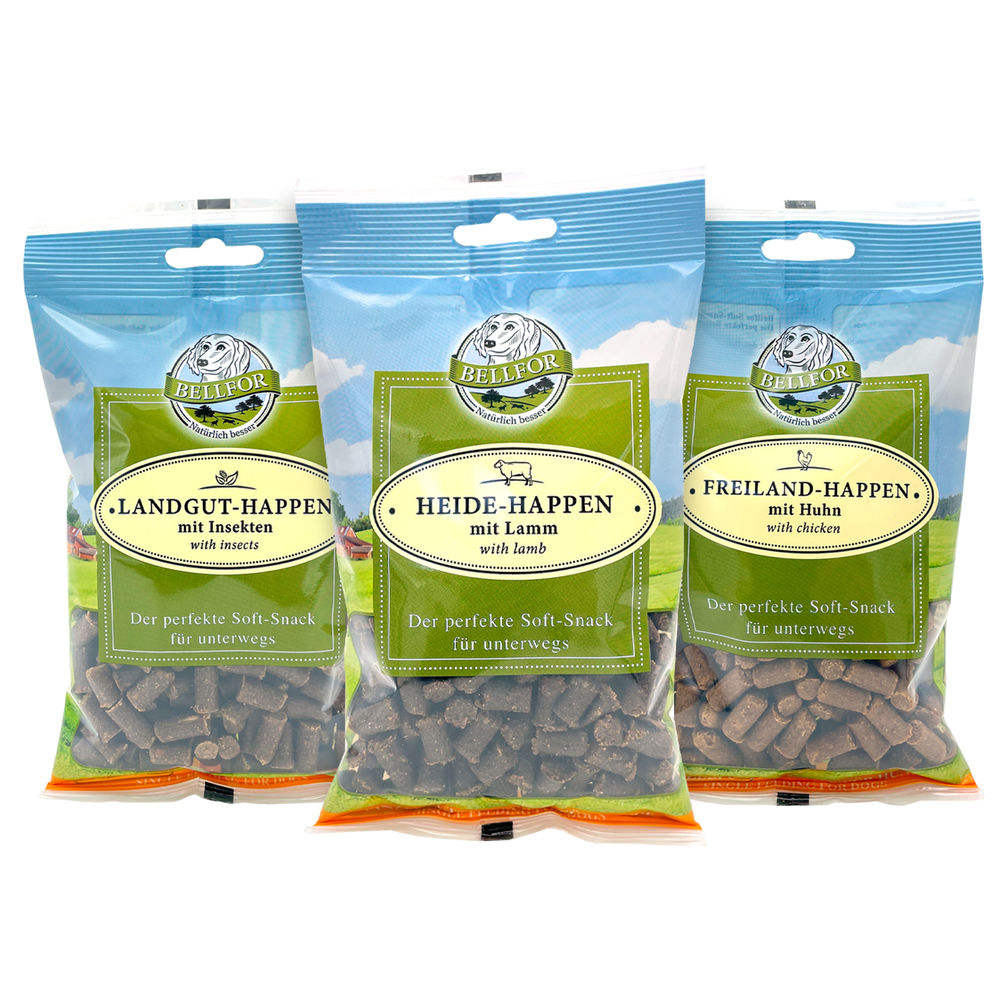 Mélange 3 collations légères - freiland-happen 200g + heide-happen 200g + landgut-happen 200g