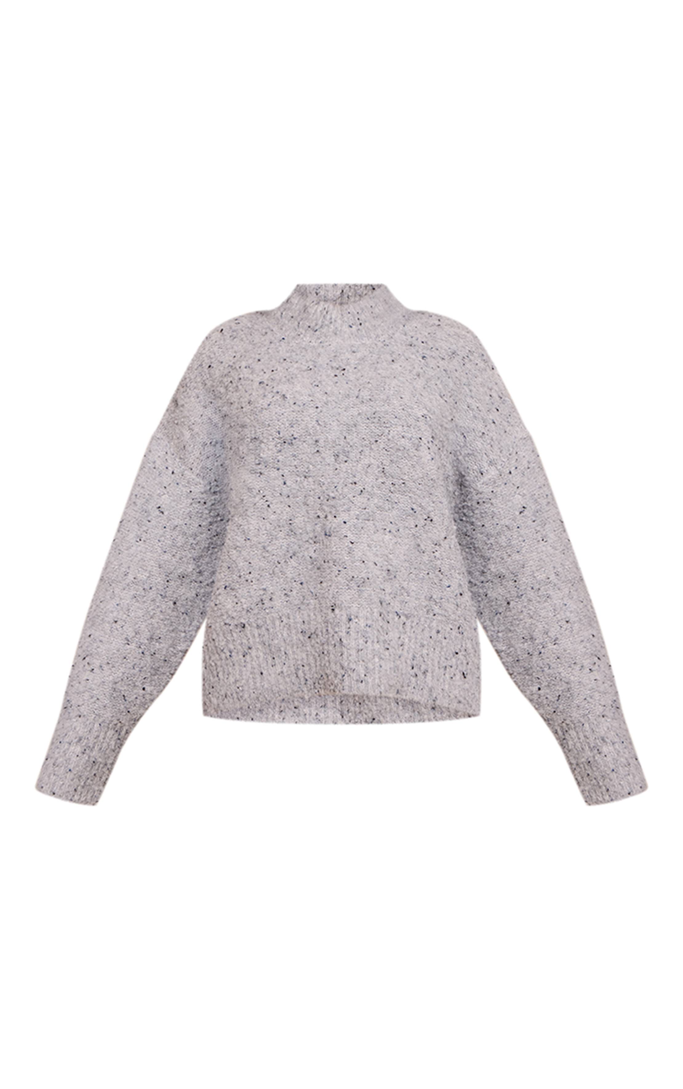 Gris Synthétiquell Oversize Chiné Gris En Maille Petite