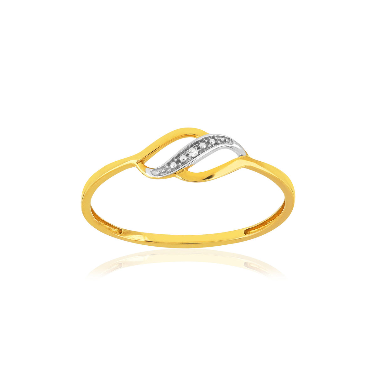 Bague or 375 2 tons diamant