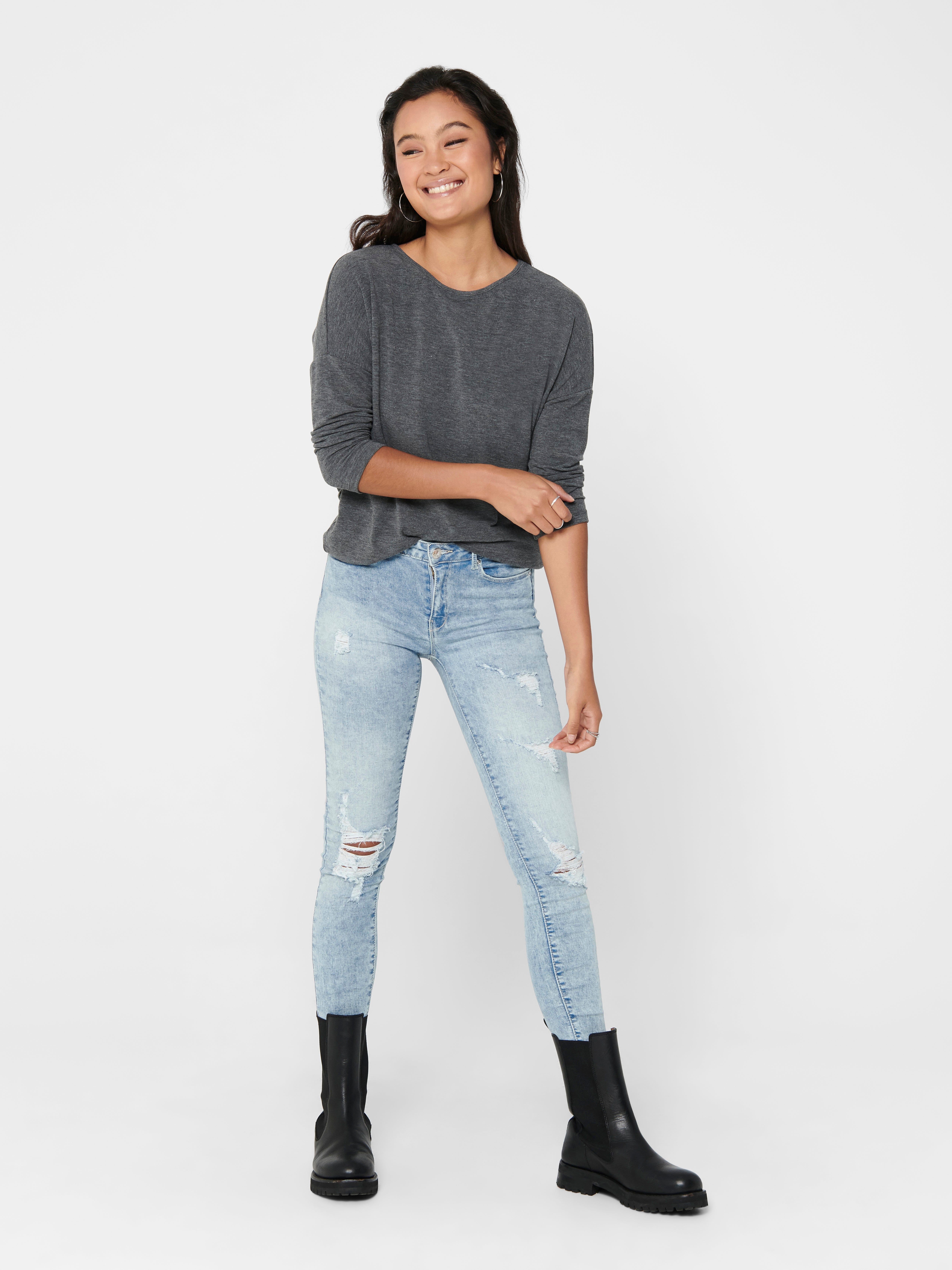 ONLGLAMOUR Top Dark Grey Melange