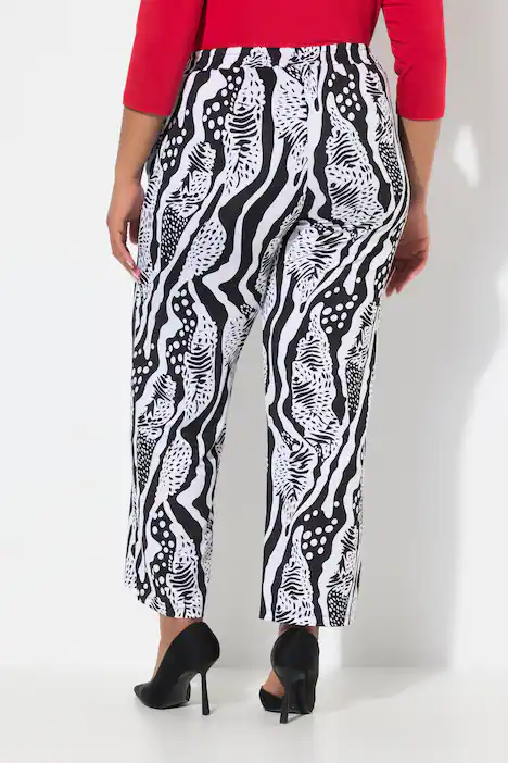 Slinkyhose, weites, gerades Bein, Elastikbund, schwarz
