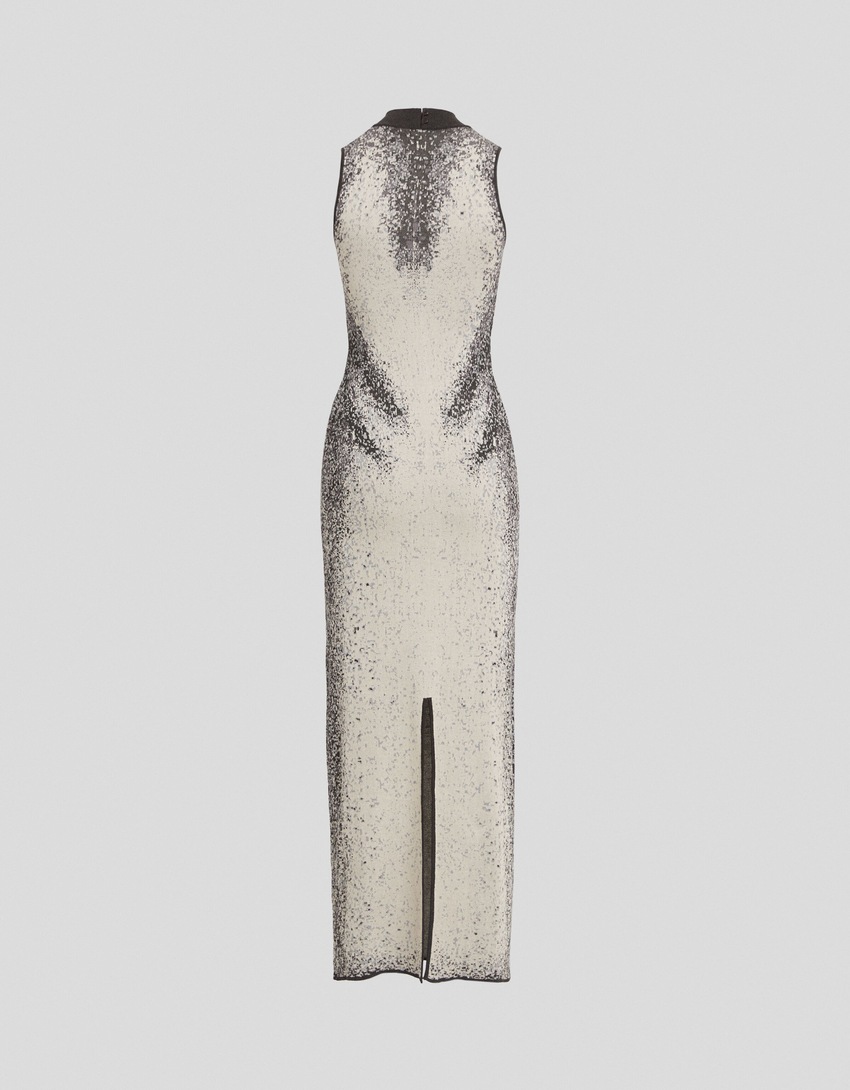 Vestido longo de malha jacquard sem mangas Generation Bershka