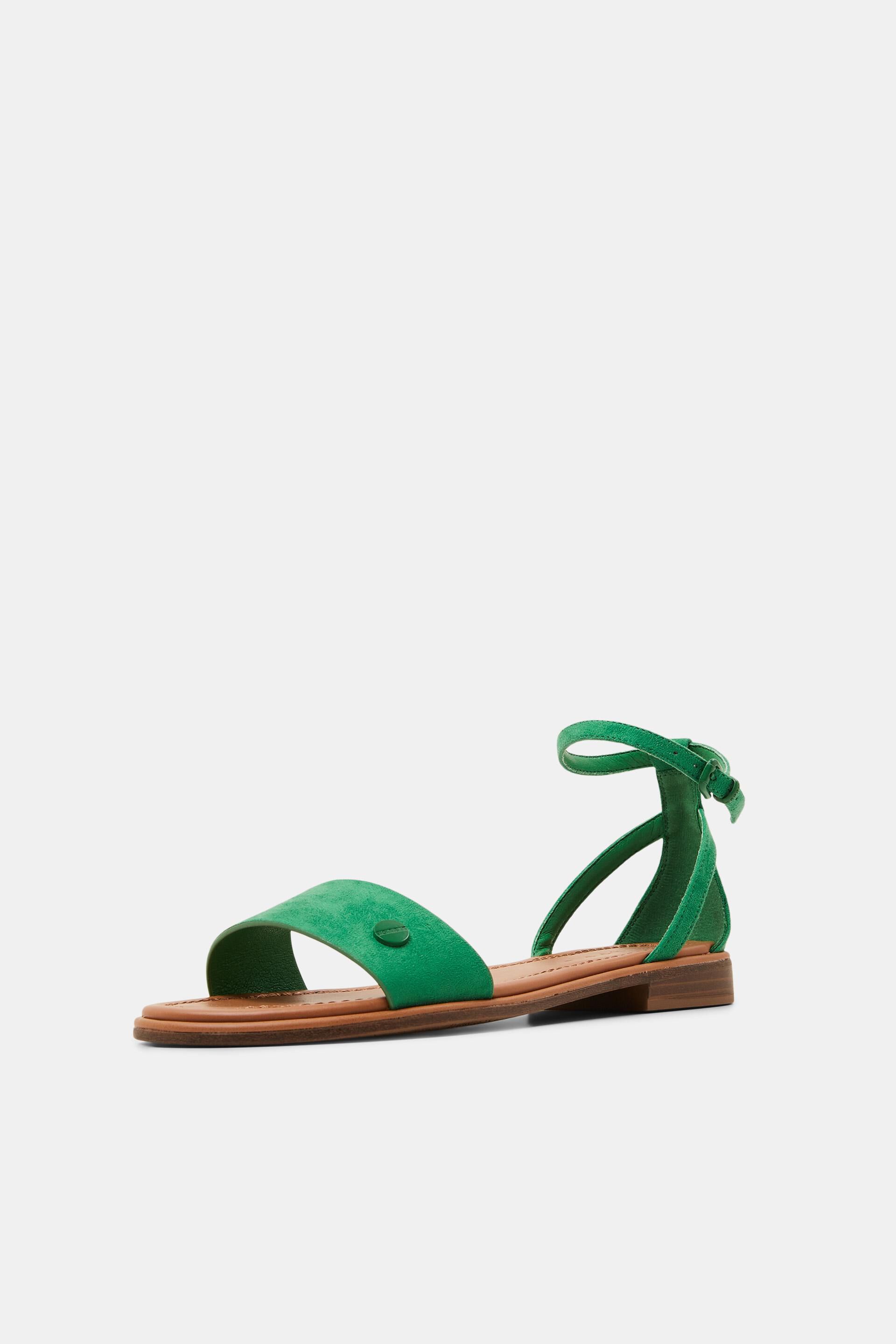 Sandales à bride de cheville en daim végan