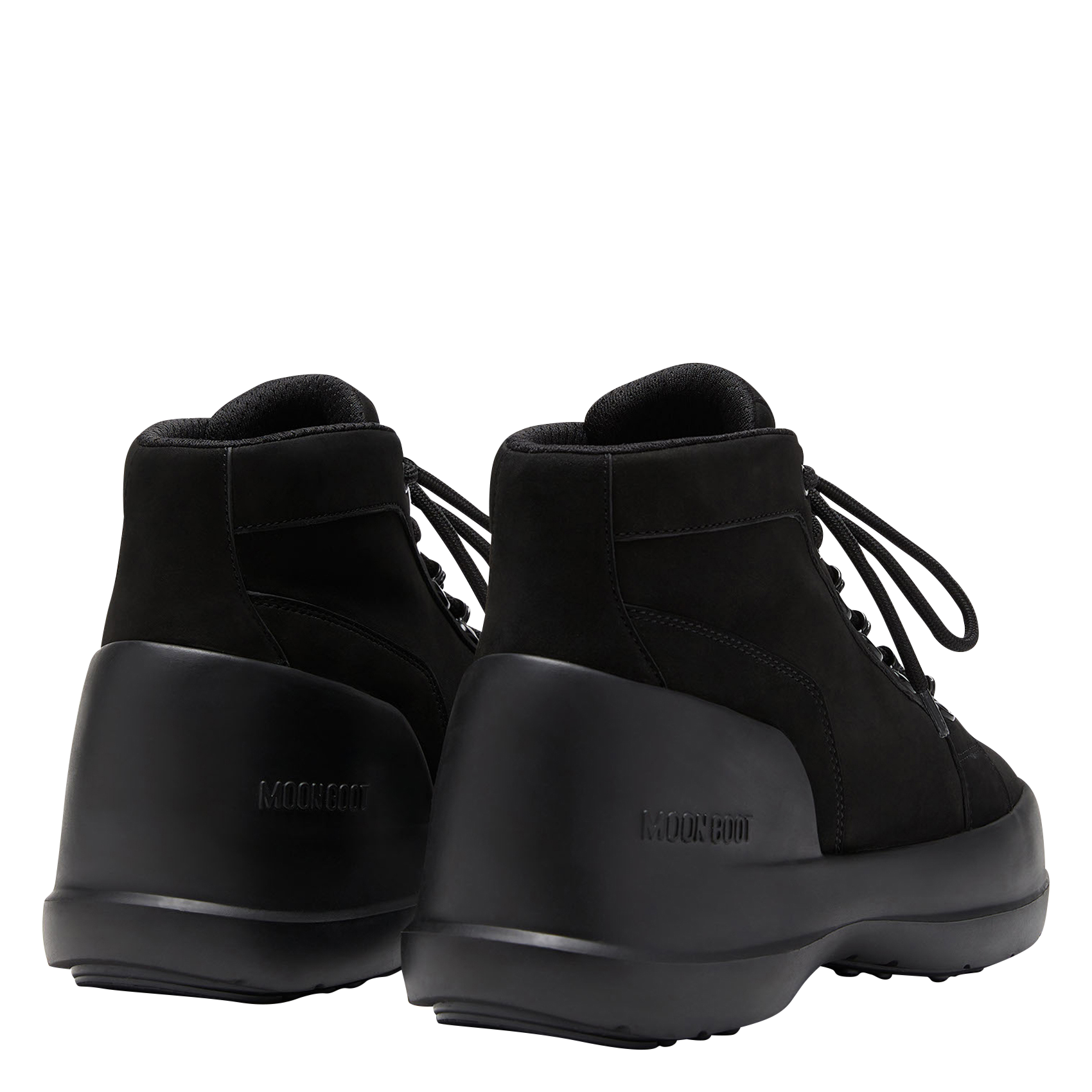 MB LUNA - Boots à lacets en cuir velours | Noir
