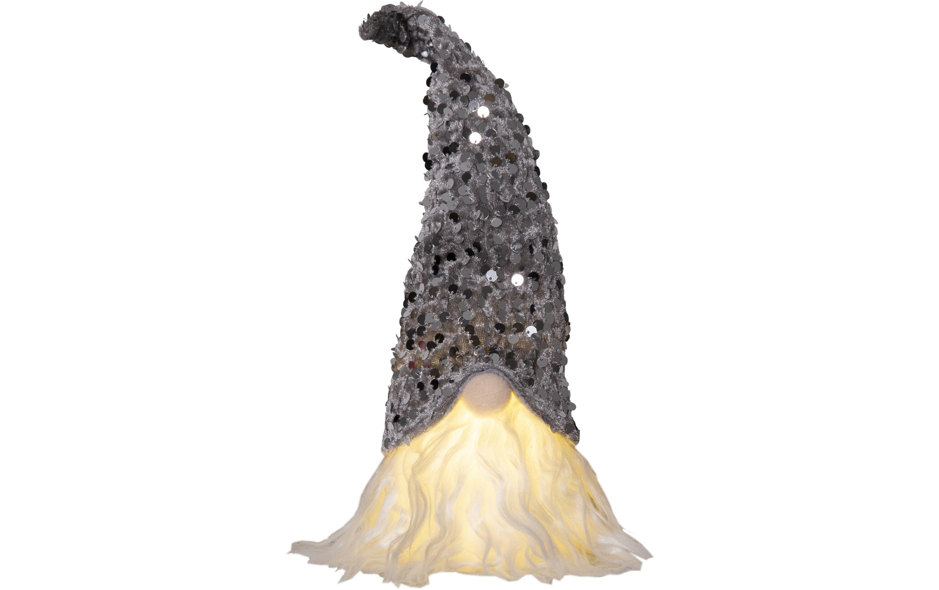 LED-Figur Joylight, WarmweissBatteriebetriebener leuchtender Weihnachtsmann mit glitzernder Mütze