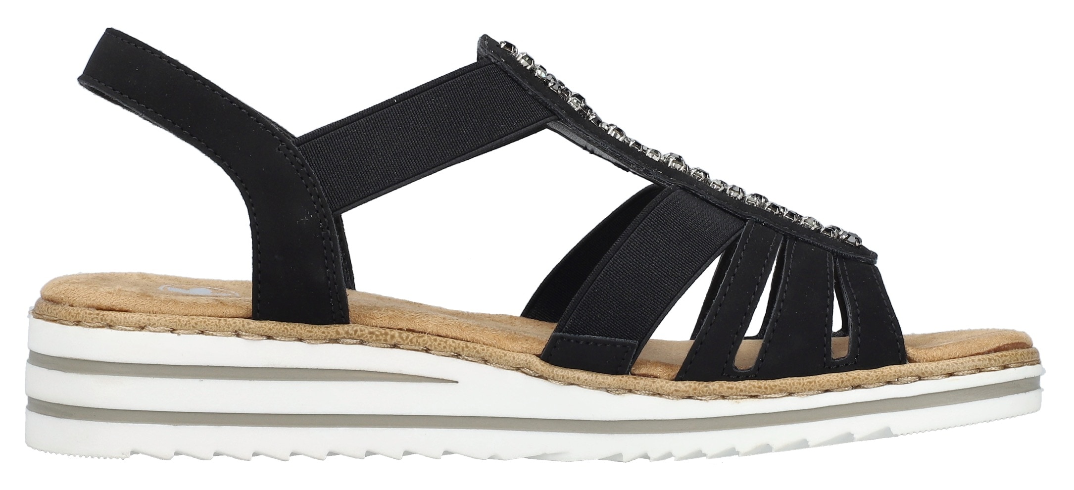 Rieker Keilsandalette  , Sommerschuh, Sandale, Keilabsatz, mit Gummizüge für guten Sitz