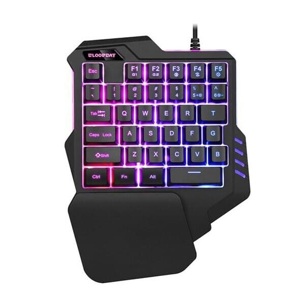 Enhånds-gamingtastatur med belysning