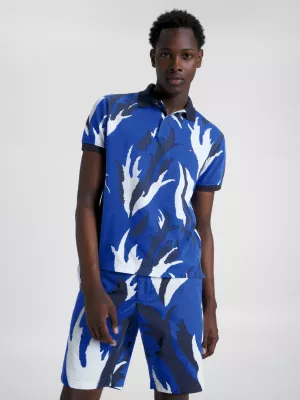Polo de corte regular com estampa floral