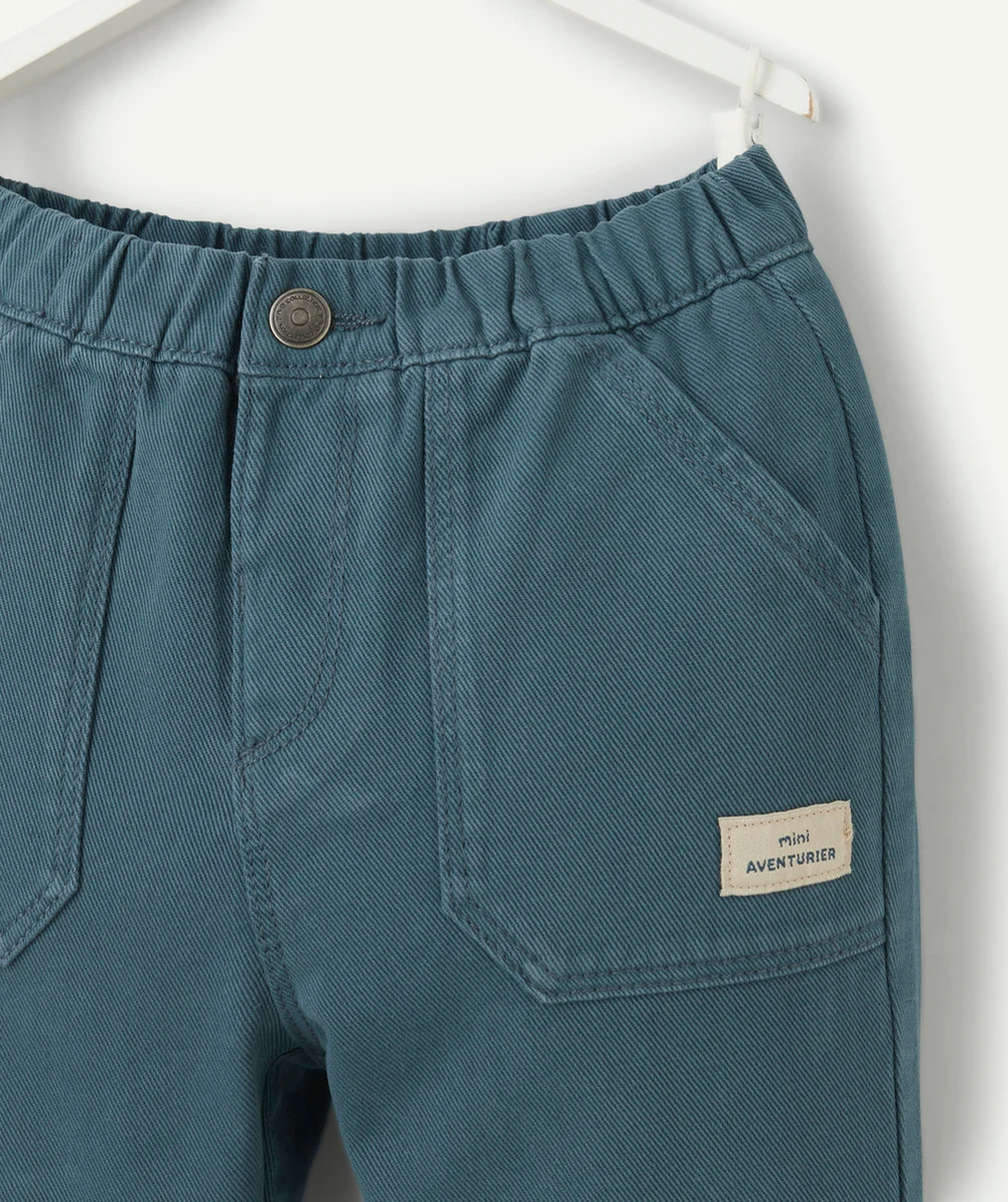 PANTALON RELAX BÉBÉ GARÇON MINI AVENTURIER BLEU