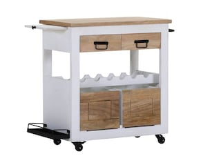 PHILL HILL Barwagen LEWIS 97 x 85 x 43 cm Mango massiv/weiß/schwarz