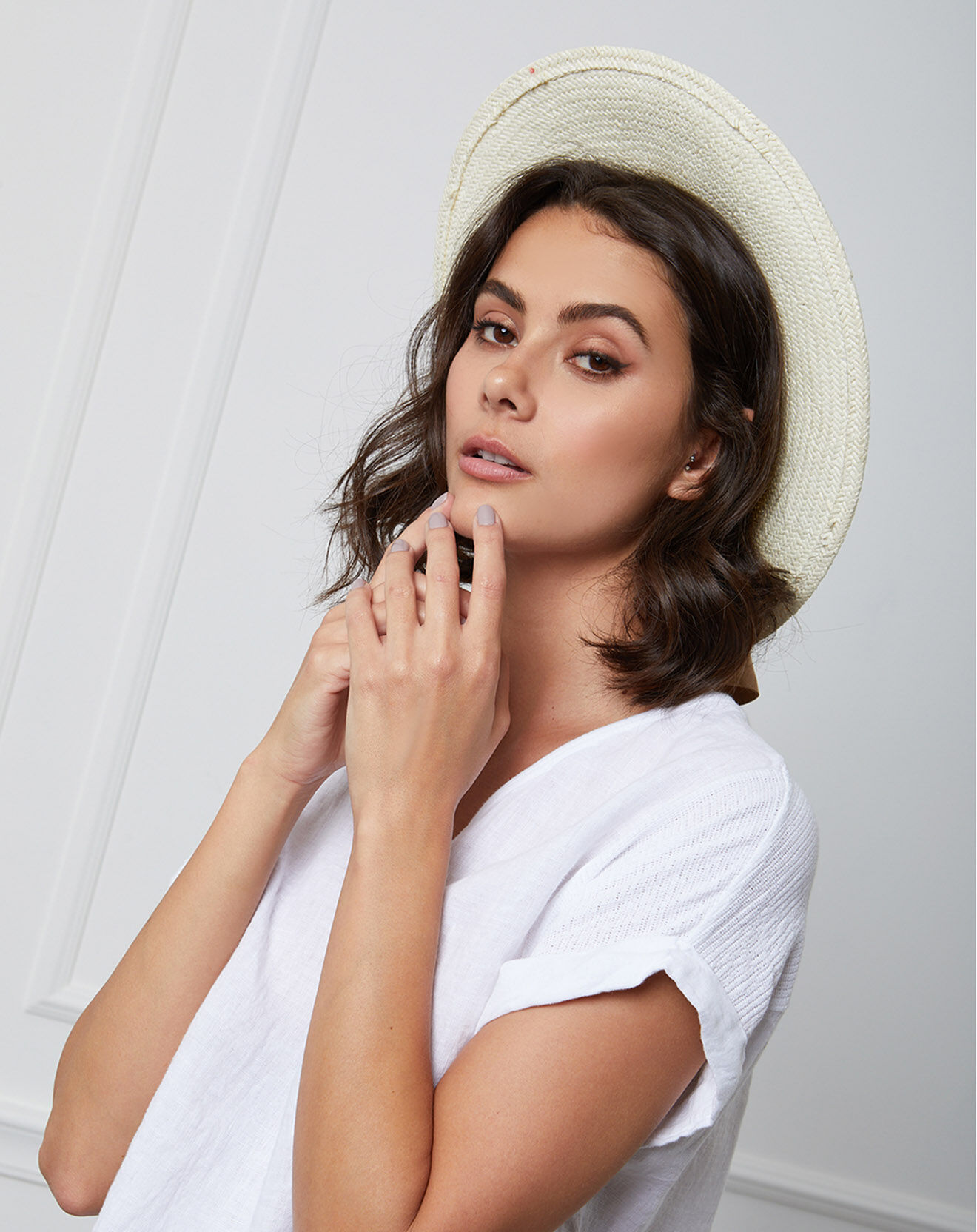 Fleur de lin Top 100% Lin Fabius blanc