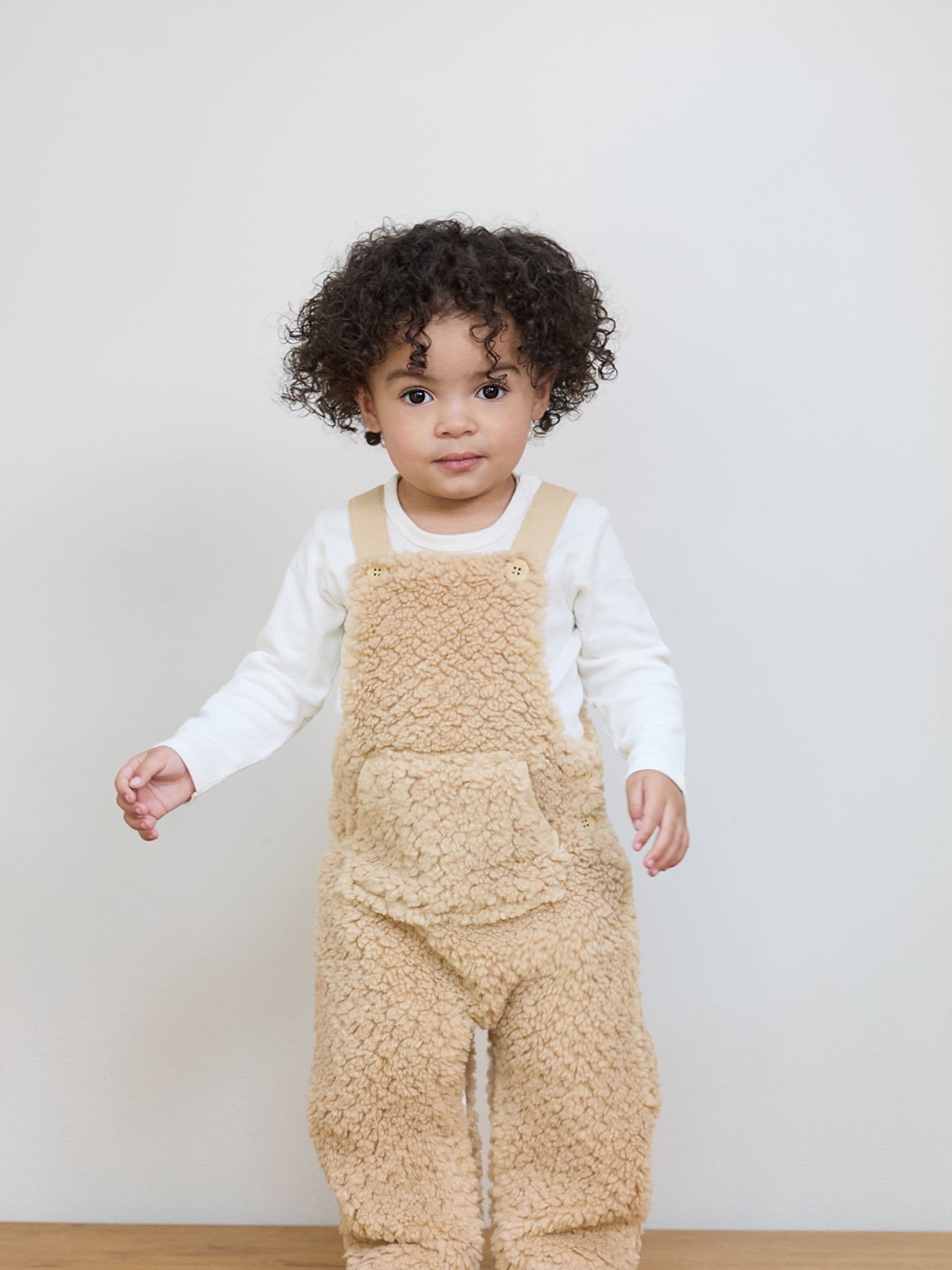 Natuurlijk - The Little Tailor - Set van dikke tuinbroek van sherpafleece en body voor baby's