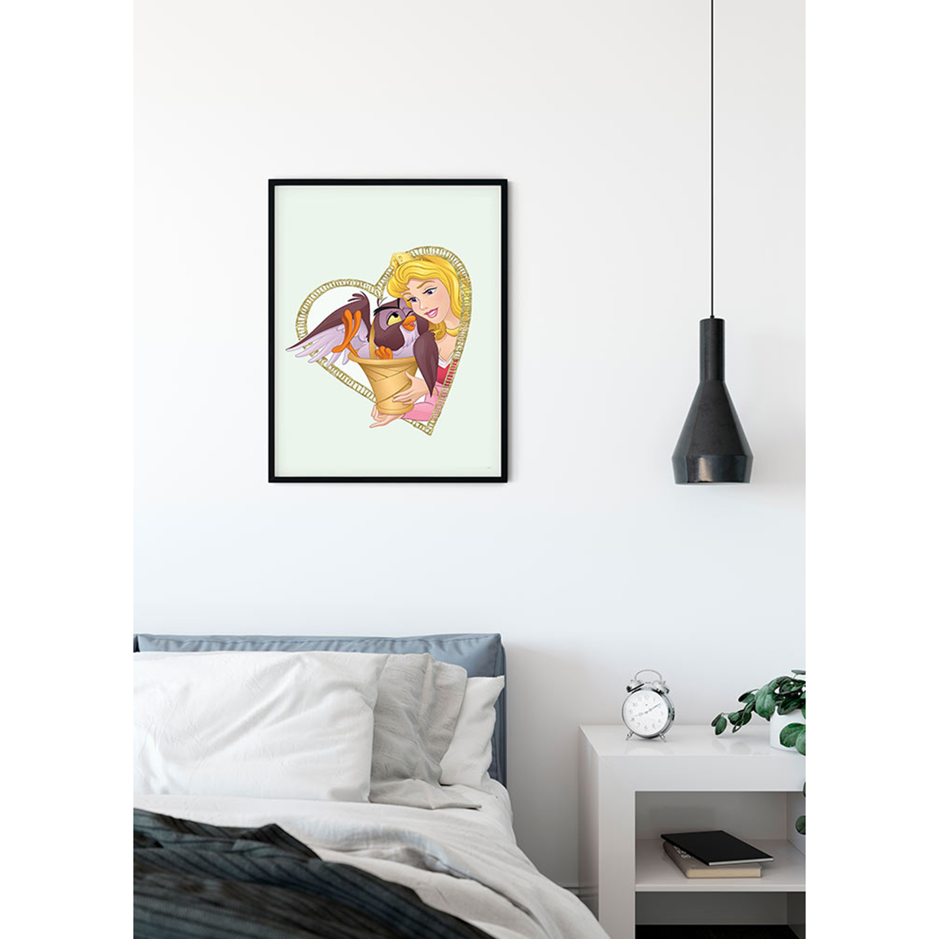 Wandbild AURORA & OWL - bunt - 50x70 cm