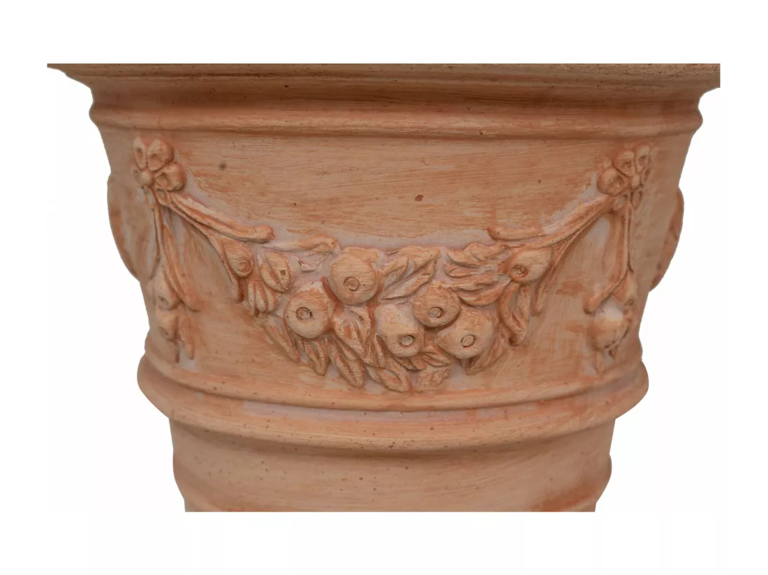 BISCOTTINI Vase - Finition Terre Cuite - Pot de Fleurs - Jardinière - Vase de Jardin - Extérieur - Terrasse - Balcon - 30x30x25cm