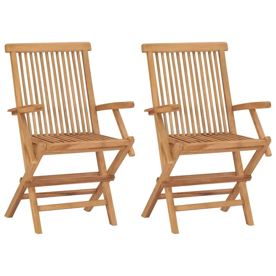 vidaXL - Tuin Eetstoel - Bruin - Teakhout - 2 stuks
