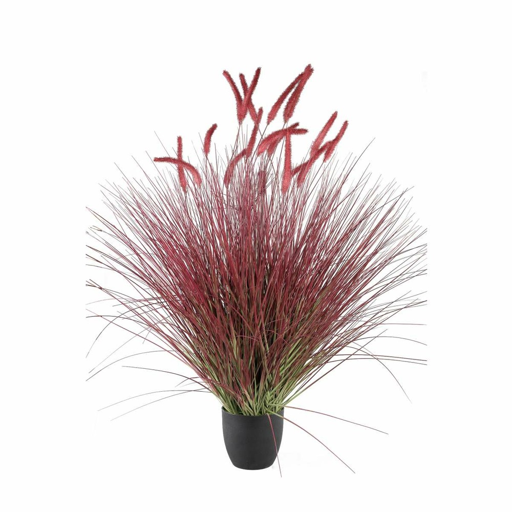 Ptmd plante artificielle setaria - 110x130x124 cm - plastique - rouge