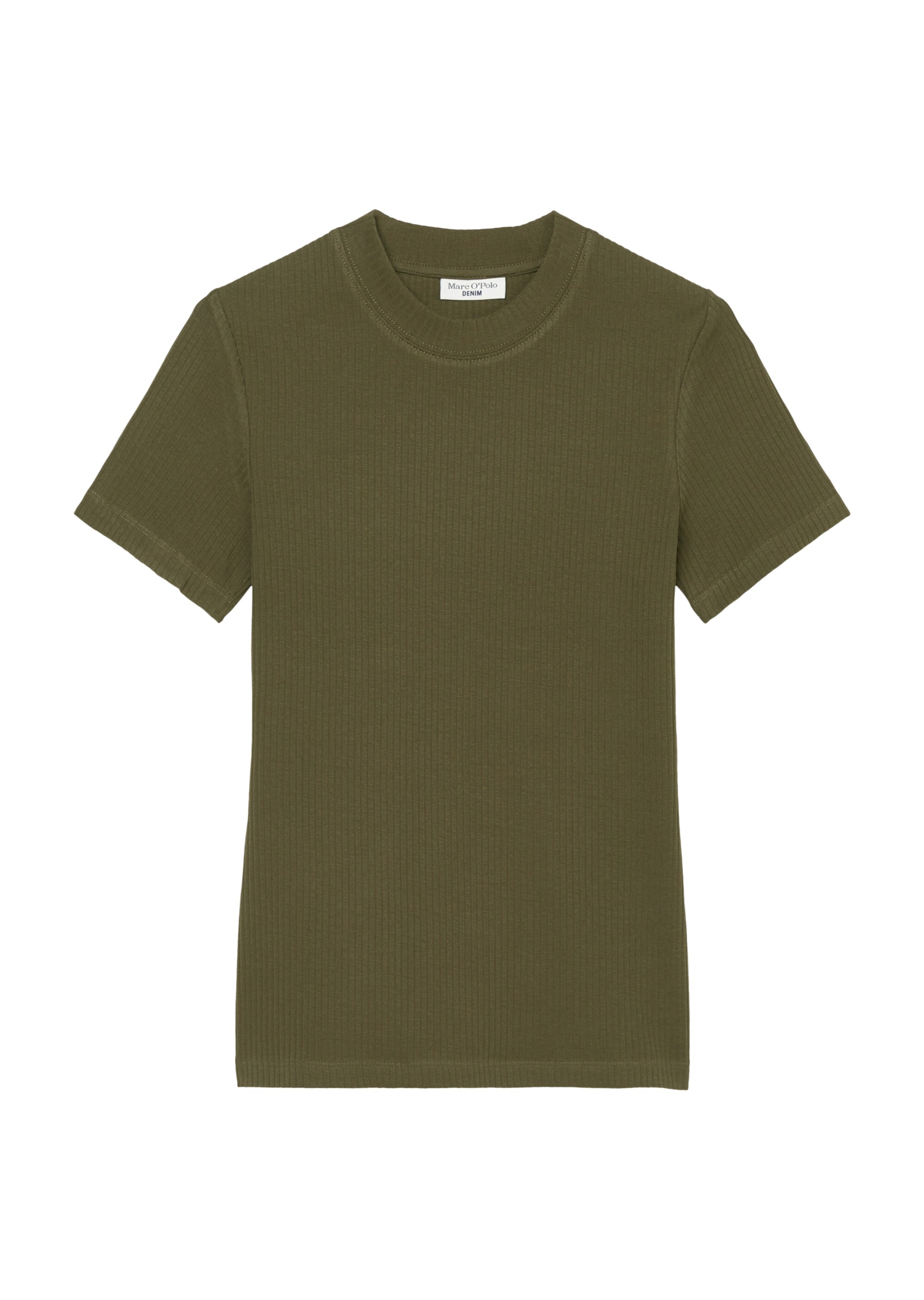 Ripp-Jersey-T-Shirt aus elastischem Bio-Baumwolle-Mix
