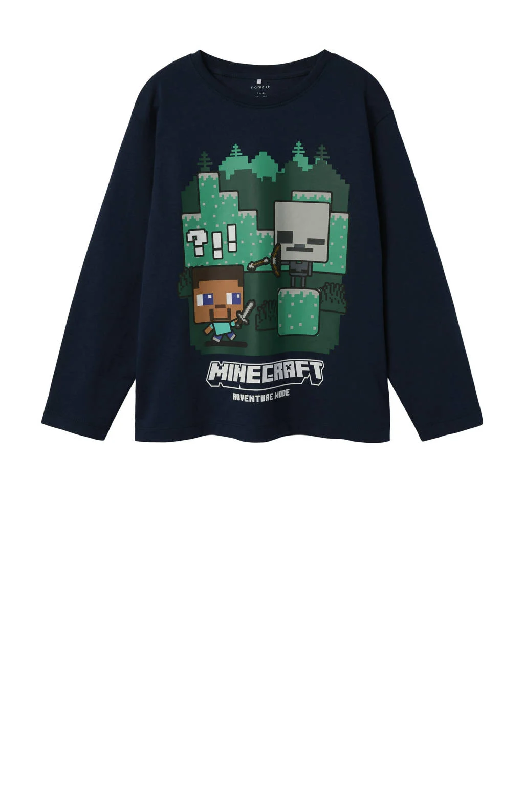 NAME IT KIDS Minecraft longsleeve donkerblauw
