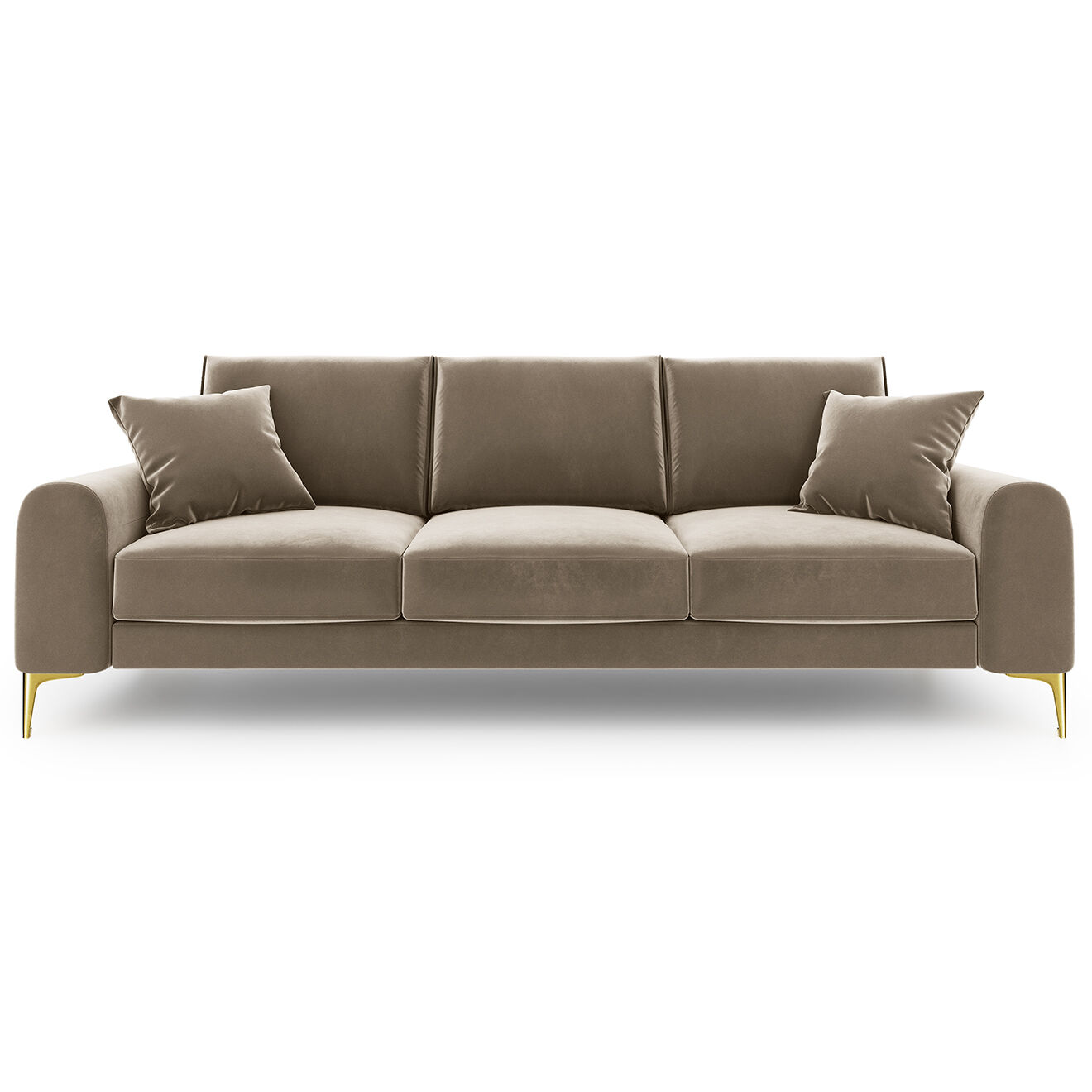 Mazzini Sofas Canapé Velours Madara beige - 237x102x90 cm