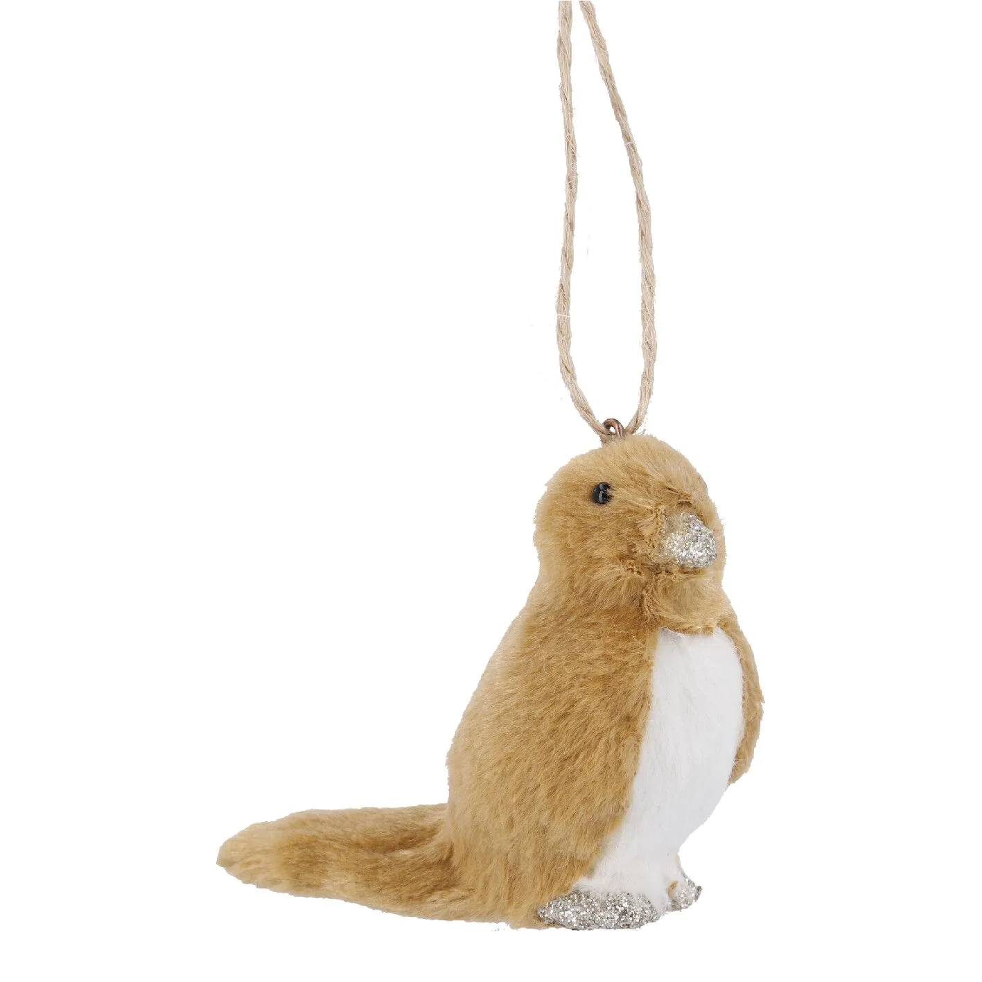 Weihnachtsbaumanhänger Vogel, hellbraun/links, 8.5 cm
