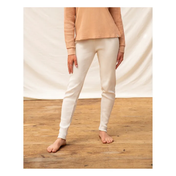 Matona Legging Côtelé Coton Bio - Collection Femme  | Ecru