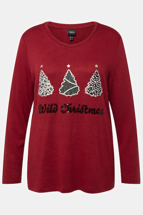 Sweatshirt, Wild Christmas, Pailletten, Rundhals, Langarm