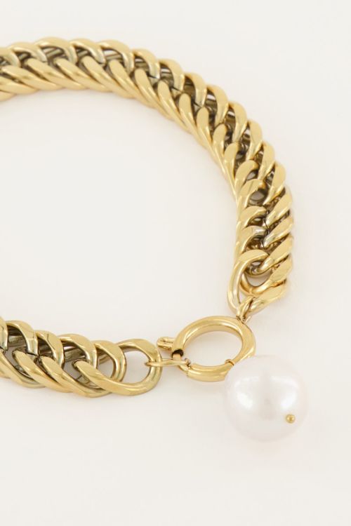 Schakelarmband met parel