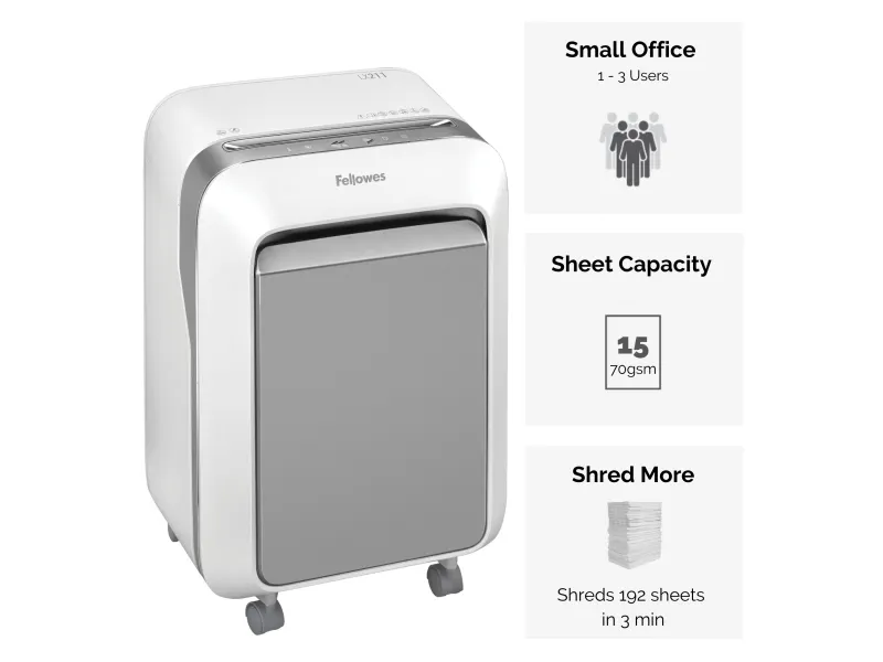 Makulator Fellowes Powershred® LX211 micro-cut 2x12 mm hvid (P-5)