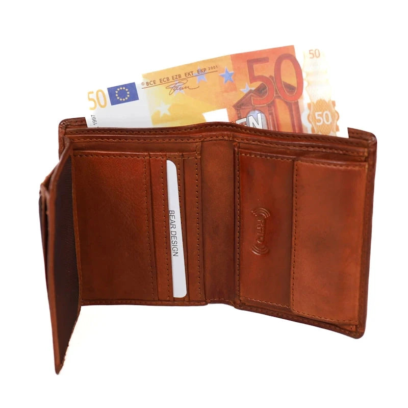 Bear Design Hoge Billfold Remo Cognac