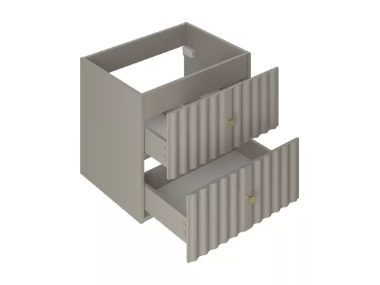 Meuble double vasque 140cm 2 niches Izae Cachemire