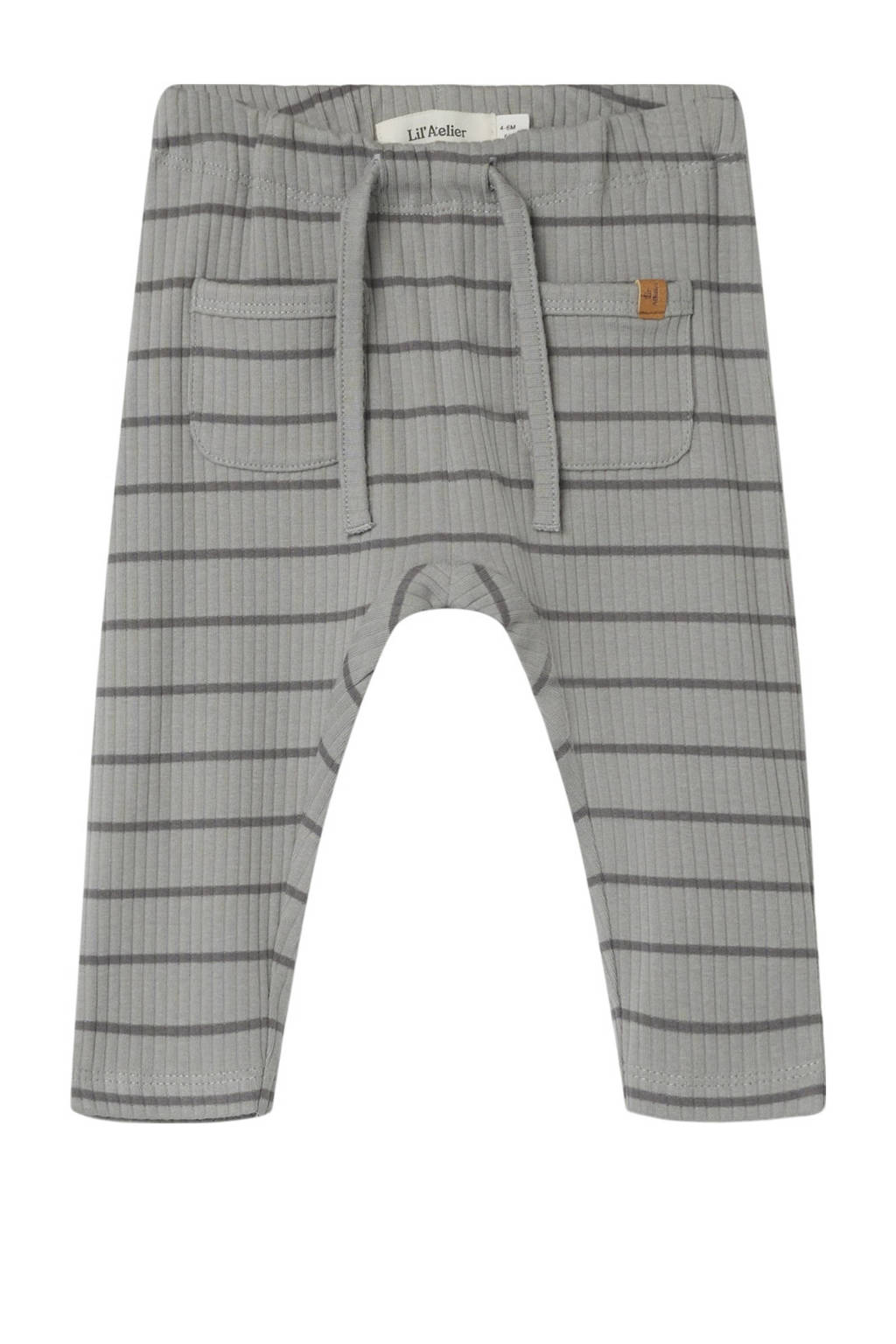 LIL' ATELIER baby gestreepte broek NBMKAIL grijs